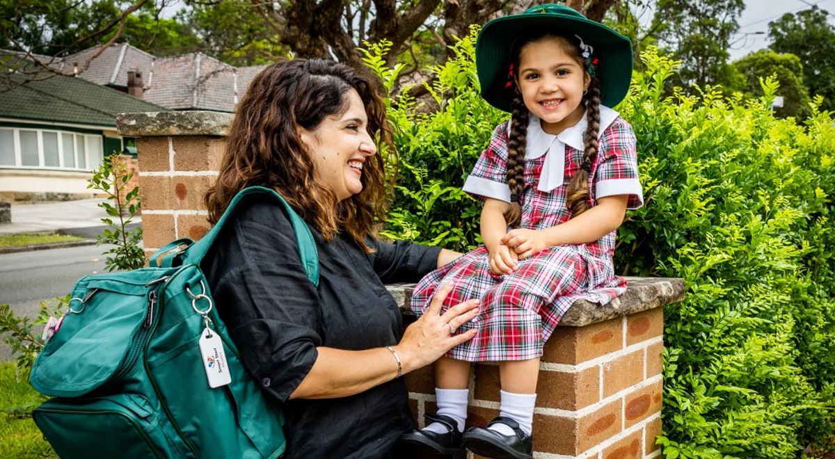 Michelle Tamaro and her daughter Aria who will start kindergarten Tuesday | St Patrick's Primary Parramatta