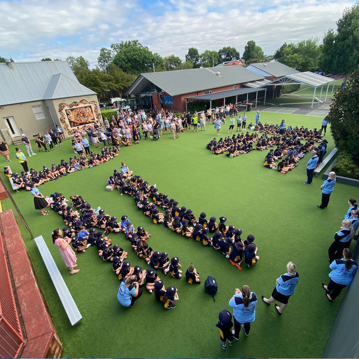 St Matthew's Catholic Primary Windsor outdoor assembly